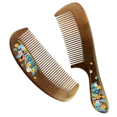 China Tangerine Duck Pattern Hot Sale Elegant Wooden Comb Hair Comb for sale