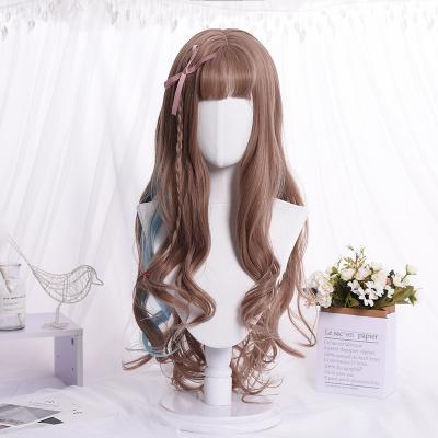 China Hot Selling Silky Straight Wave Girl Curly Hair Wavy Wigs Japanese Lolita Wig 68CM Long Cosplay for sale