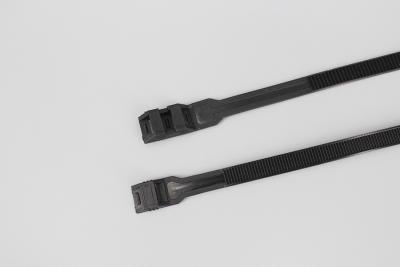 China DM-9*260mm Black Nylon Material strong double loop lock zip ties for sale