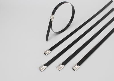 China DEMOELE 201 304 316 PVC coated Stainless steel cable ties-ball self locking for sale