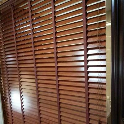 China Venetian Rolling Type Wooden Window Shade Minimalist Faux Wood Window Shade Factory Supplier for sale