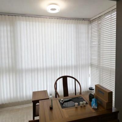 China Moisture Proof Customize Sunshade Remote Control Vertical Slats Roller Shades Patio Door Wide Slat Element for sale