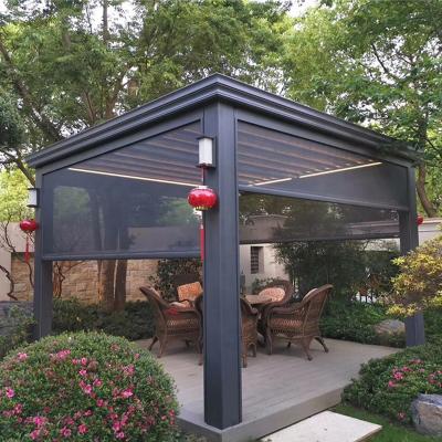 China Smart Minimalist Outdoor Motorized Windproof Automatic Roller Shade Zipper Blind Screen For Outdoor Patios Pergola for sale