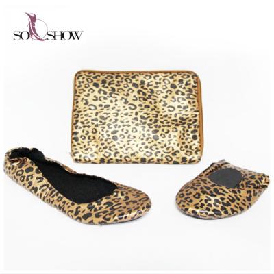 China Vendor Machine Slip On Ballet Shoes With Bag / Animal Print Flats for sale