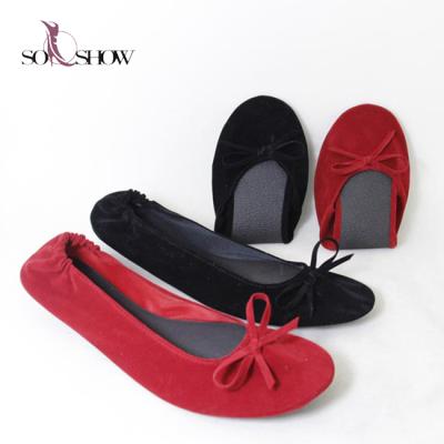 China 2020 Cheap PU Women Rolling Velvet Shoes, Microfiber Shoes for sale