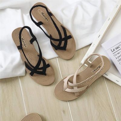 China 2021 Summer Fashion Hot Sale Trend Low MOQ Women's Flat Sandals Custom Made Shoes for sale