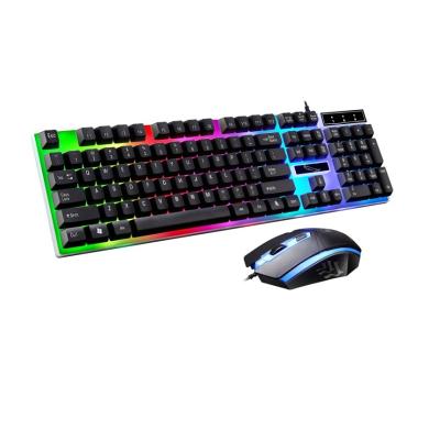 China Fashionable RGB Computer Teclado Y Mouse Inalambrico Led Light Gaming Wireless Keyboard And Mouse Set Rechargeable for sale