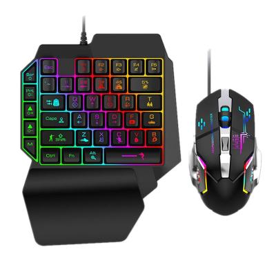 China One Handed Gaming Keyboard. Small RGB One Handed Keyboard Teclado Y Mouse Gamer Wired Head Set Keyboard And Mouse Mouse For Phone for sale