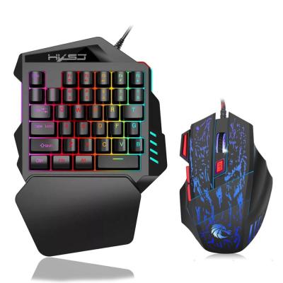 China Durable Mini Cheap Gaming Klavye Mouse Teclado Mecanico Usb Wired Mechanical Pubg One Hand Keyboard Controller for sale