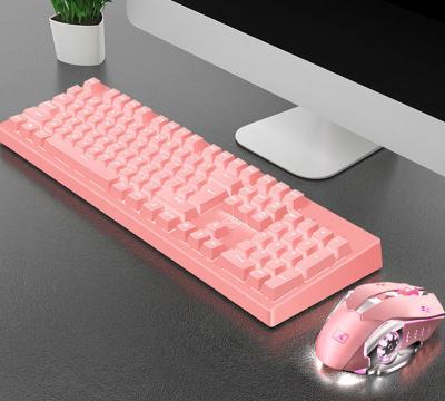 China Durable Waterproof Wireless Mechanical Keyboard 2.4G Gaming Keyboard And Mouse Gaming Keyboard Charged Breathing Backlight for sale