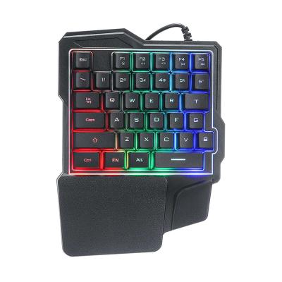 China OEM Portable Gaming Keyboard Left Hand 35 Keys LED Backlight One-handed Mechanical Keyboard For Mobile Game for sale