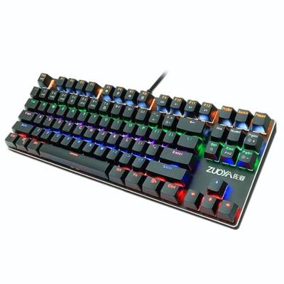 China Fashionable Mechanical Keypad 87 Key Gaming RGB LED Switch Black Blue Red Light USB Wired Gaming Keyboard For PC Laptop Computer for sale