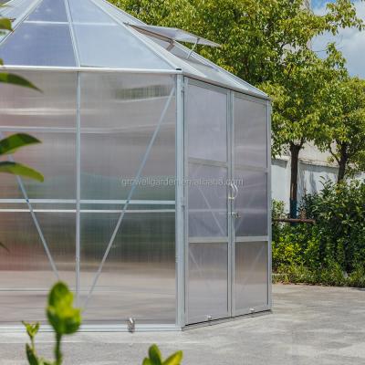 China Easily Assembled 2021 Hobby Octagon Aluminum Greenhouse for sale