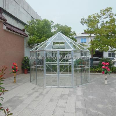 China NEW Growell 2021 Easily Assembled Greenhouse Aluminum With Glass for sale