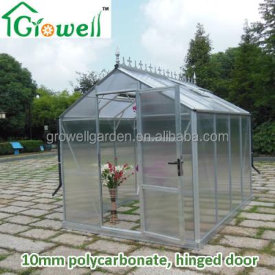 China Easily Assembled High Quality 10mm Thick Polycarbonate Frame Strong Heavy Duty Aluminum Greenhouse for sale