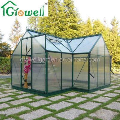 China Easily Assembled Aluminum Polycarbonate Garden Greenhouse for sale