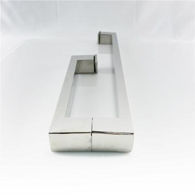 China Hot Sale Modern I Shape Square Pipe Door Handles Stainless Steel Glass Door Handle for sale