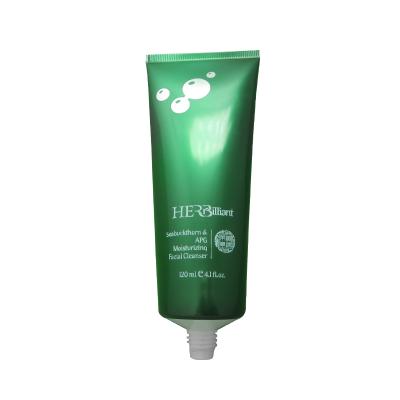 China Cosmetics Packaging 30G Bb Cosmetic Squeeze Cream Flat Plastic Oval Shape Green Aloe Gel Pe Material Tube for sale