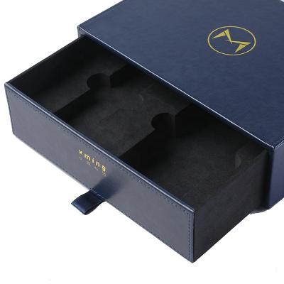 China Recyclable Custom Jewelry Box Personalized Logo Packaging Drawer Cardboard Box With Microfiber Jewelry Pouch Gift Box for sale