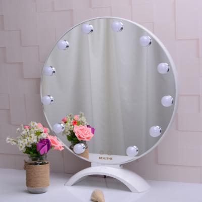 China Luminated Lighted studio professional style led girl room tending in table salon ladies dressing makeup Korean glass mirror for sale