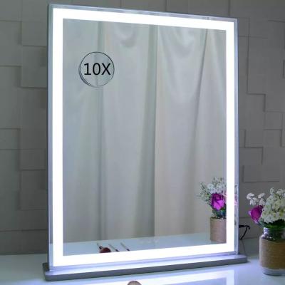 China 10x Lighted Magnifying Peaks Of Concentration At 75cm Cheap Workstation Up Hair Salon Large Led Circle Mirrors With Led Light For Beauty Salon for sale