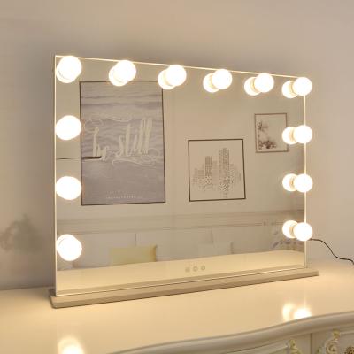 China Stunning Star Style Lighted Makeup Mirror Mirrored Large LED Hollywood Vanity Mirror for sale