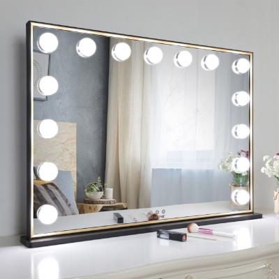 China L620 Wedding Gift Square Lighted Smart LED Bulbs Dressing Mirror Bathroom Room Large Toilet Wall Hollywood Makeup Mirror Wholesale for sale