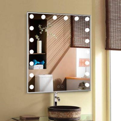 China Nordic Unique Gorgeous Decorative Vanity Mirror Hollywood Lit Mirror 10x Magnifying Mirror 61cm Bedroom Living Room Mirror for sale