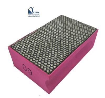 China All kinds of stone and floor 90*55 diamond hand polishing pad sheet stone edge concrete electroplating polishing pads for sale