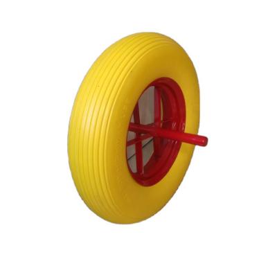 China Hotels 4.00-8 Flat PU Foam Freewheel For Wheelbarrow for sale