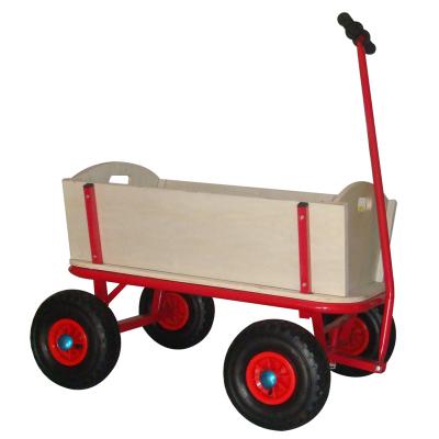 China 4 wheels wooden cart garden cart child cart with wooden panels TC1812 for sale