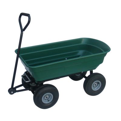 China Cheap Price 75L / 110L Garden Trailer Heavy Duty Plastic Utility Cart for sale