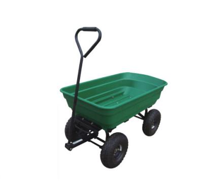 China Tools Garden 110L Four Wheel Dump Use Plastic Tray Tool Cart TC2135 for sale