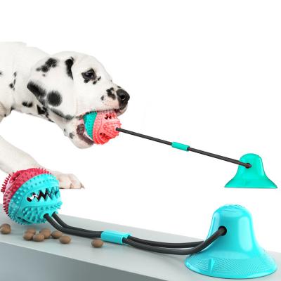 China Viable New Style High Quality Durable Suction Cup Dog Gathering Chew Ball Pet Toy for sale