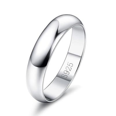 China Minimalist Wholesale jewelry custom couple engagement wedding simple minimalist real s925 925 sterling silver ring for women ladies for sale