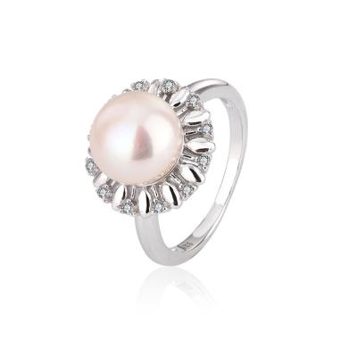 China TRENDY Wholesale bulk unique mixed dainty 925 silver beautiful freshwater pearl ring in bulk for sale