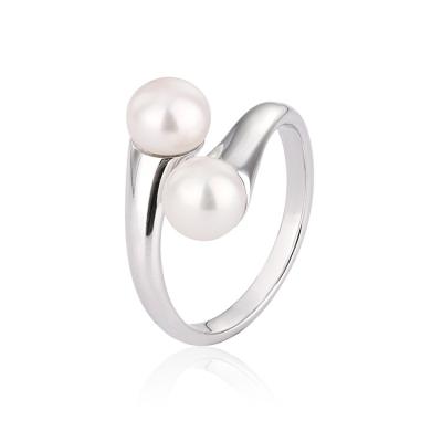 China TRENDY Simple engagement wedding elegant 925 sterling silver freshwater pearl ring for women for sale