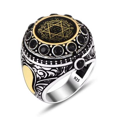 China Other Solomon Seal Statenent Signet Mens Ring Accessories Ottoman Gift for Man Traditional Turkish Ring for Men Trendy Vintage Ring for sale