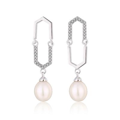 China TRENDY Wholesale bulk fashion fine 925 silver jewelry custom women cultured water pearl earrings for sale