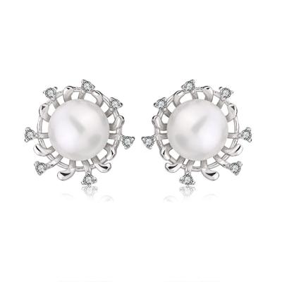 China TRENDY Minimalist women accessories jewelry wholesale s925 925 sterling silver pearl stud earrings for sale