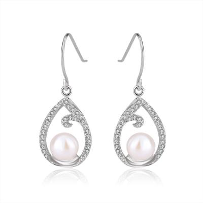 China TRENDY Wholesale custom logo oem high quality 925 sterling silver jewelry accessories pearl stud earings for sale