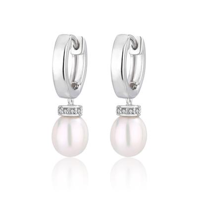 China TRENDY Wholesale original gold plated 18k 925 sterling silver jewelry freshwater pearl studs earrings for women design luxury for sale