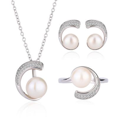 China TRENDY Dainty jewelry minimalist 925 sterling silver necklace pendant ring and stud earrings gift set for women for sale