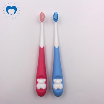 China Cute Kids Toothbrush Bear Kid Toothbrush With Small Head For 1-2 Years Old Kids for sale