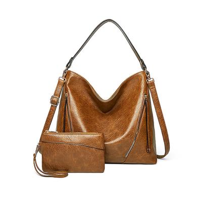 China Lady Designer Fashion Trends Bags Women Purses and Handbags Ladies Brown Wholesale Set Black Genuine Leather Custom Made PU Handbag Sets for sale