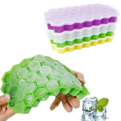 China New 37 Cavities Honeycomb Silicone Ice Cream Mold Eco Friendly Food Grade Ice Cream Maker For Kitchen Tool Whiskey Beer Water for sale