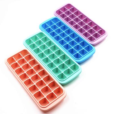 China Stocked Ready To Ship Silicone Eco Friendly 24 Cavity Ice Cream Mold Maker Ice Cube Molds For Drinks Ice Cream Maker Juice Coke Cola Freezer for sale