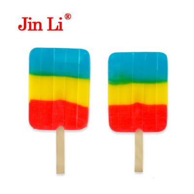 China Three Layer Color And Flavor One-Piece Shaped Lollipop Natural Lollipop Candies for sale