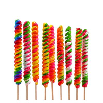 China 19cm long natural twist hard candy pops for sale