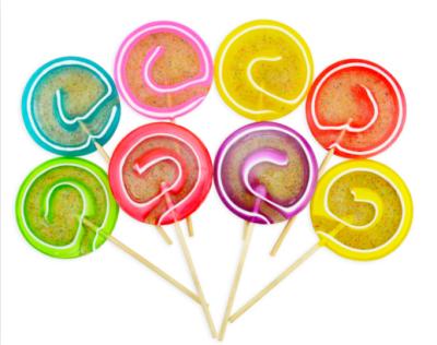 China Full Size Transparent Swirl Lollipops for sale